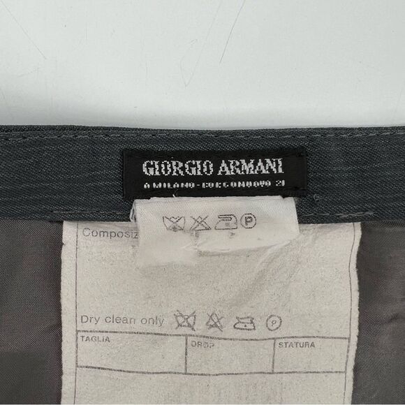 Vintage Giorgio Armani Gray Pencil Skirt Pin Tuck Detail Sz 4 - Picture 9 of 10